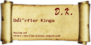 Dörfler Kinga névjegykártya