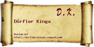 Dörfler Kinga névjegykártya