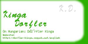 kinga dorfler business card